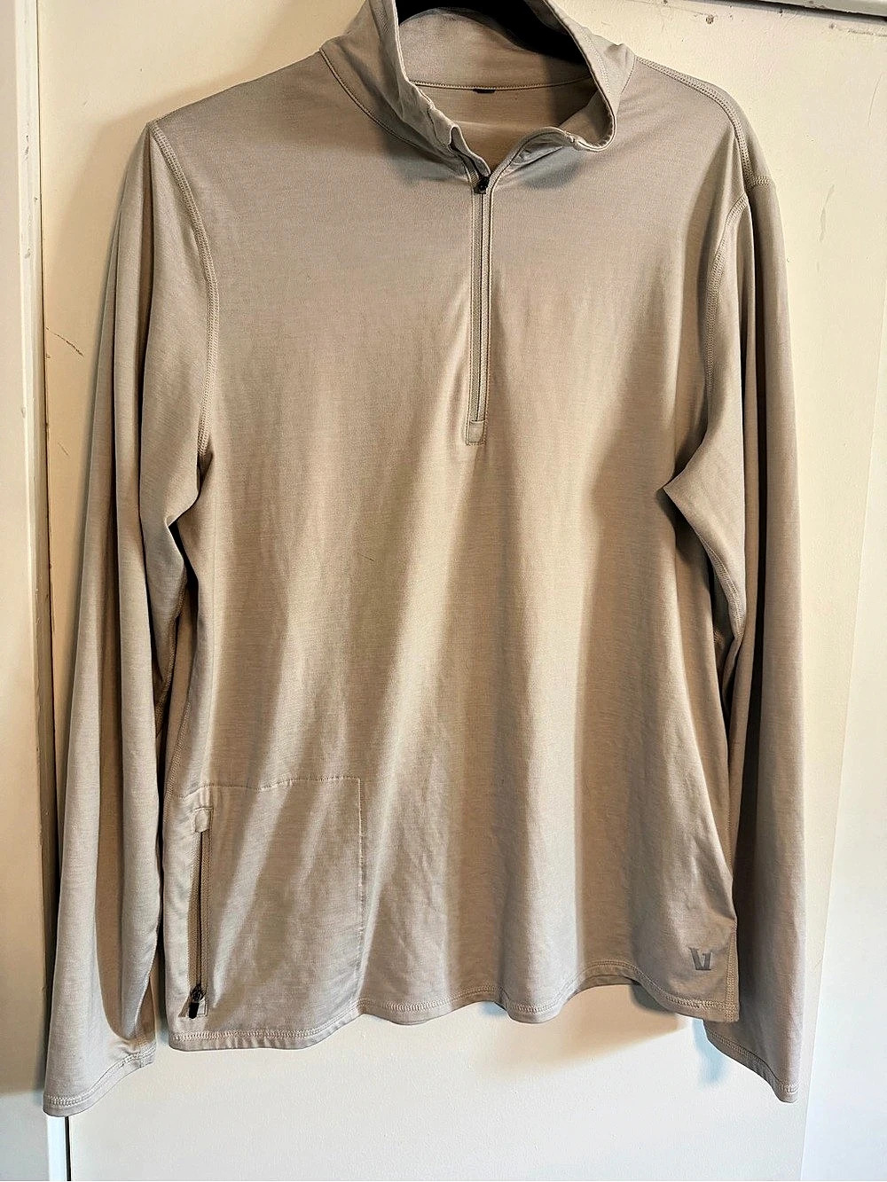 Vuori Ease Performance Quarter Zip Beige- Medium